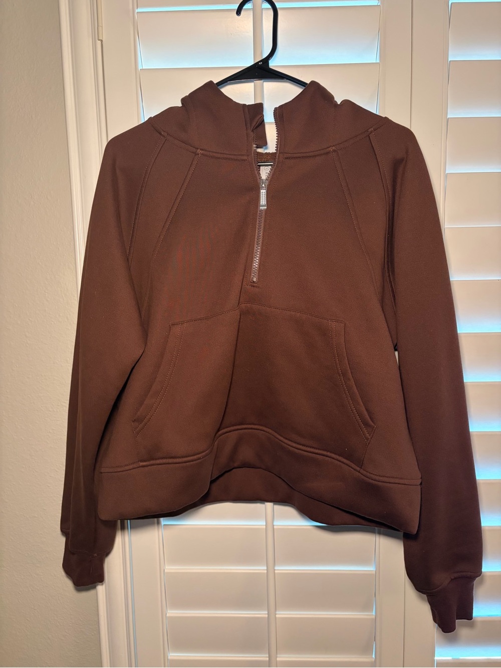 LasLulu Brown Quarter-Zip Hoodie Brown
